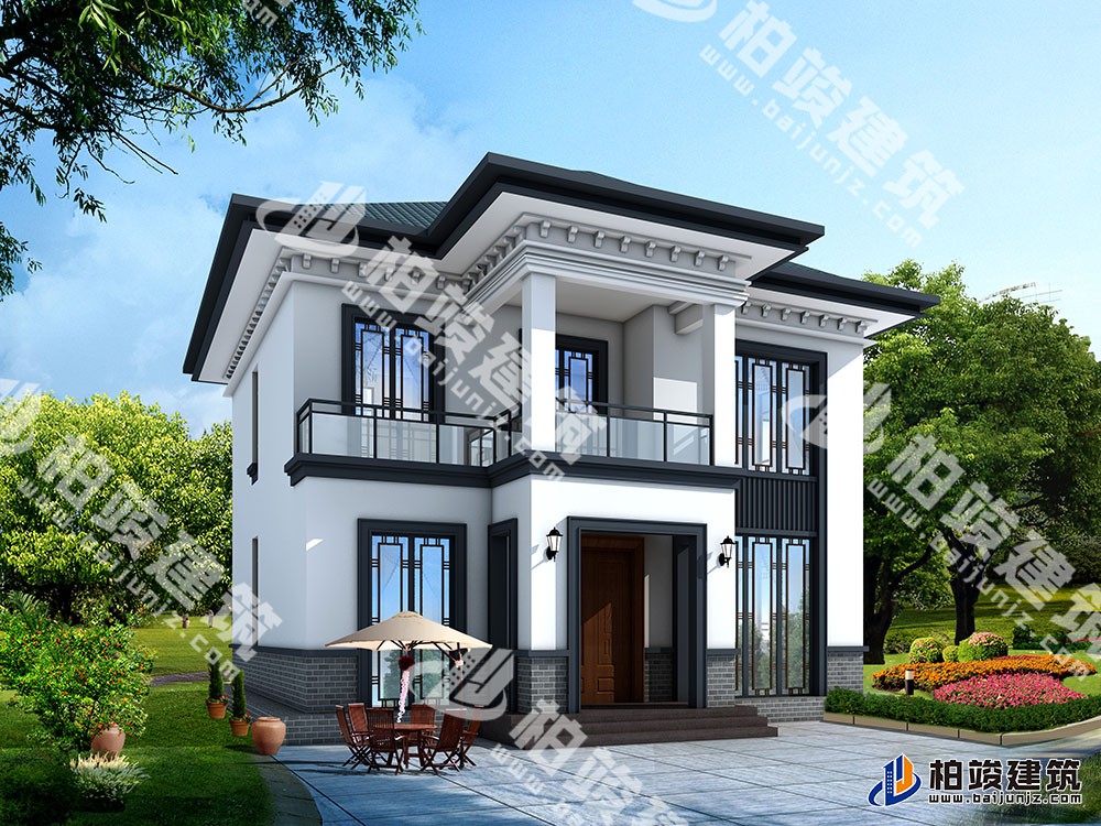 新款農村自建二層別墅設計圖，新中式風格，戶型布局實用