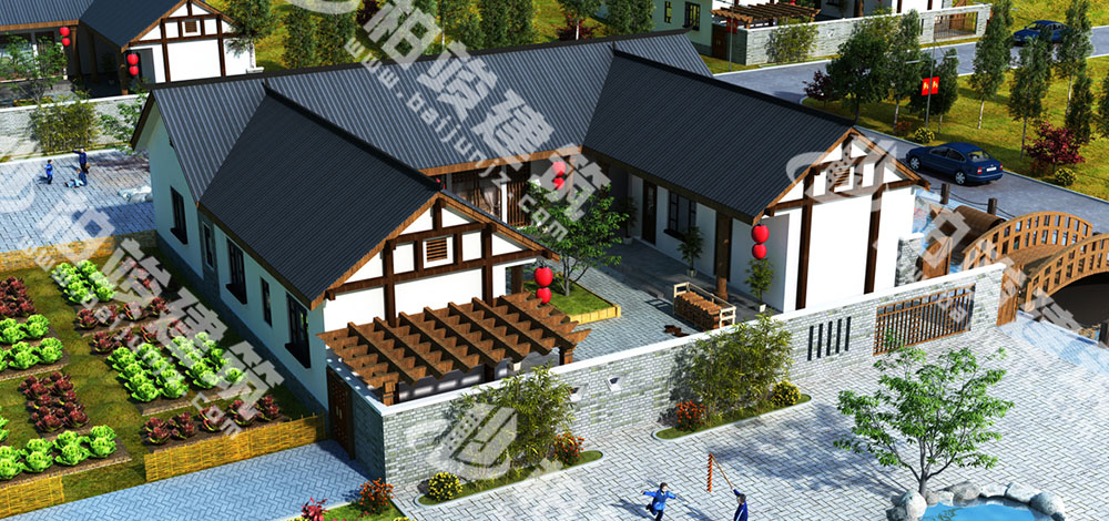 農(nóng)村自建三合院設(shè)計(jì)圖，大尺度中式庭院，造價(jià)僅20萬(wàn)
