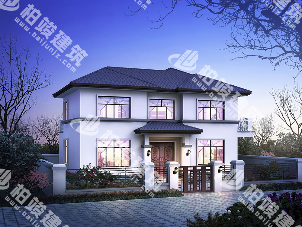 二層現(xiàn)代風(fēng)格自建房設(shè)計(jì)圖，框架結(jié)構(gòu)，大氣設(shè)計(jì)