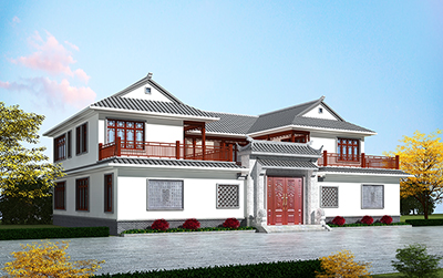二層中式房屋設(shè)計(jì)，溫馨家園。
