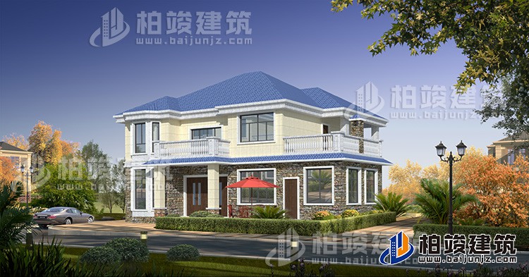農(nóng)村歐式二層別墅設(shè)計施工圖紙 16X13米BZ206-簡歐風格