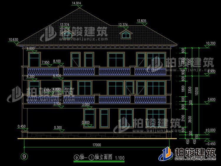 2019新農(nóng)村歐式別墅設(shè)計(jì)圖，三層自建房大氣漂亮別墅BZ368-簡(jiǎn)歐風(fēng)格