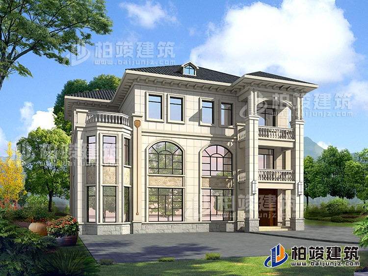 2019新農(nóng)村歐式別墅設(shè)計(jì)圖，三層自建房大氣漂亮別墅BZ368-簡(jiǎn)歐風(fēng)格