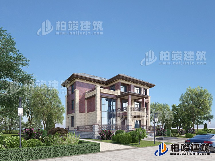 三層復(fù)式別墅設(shè)計(jì)方案圖，戶型合理、造價(jià)35萬BZ382-簡歐風(fēng)格