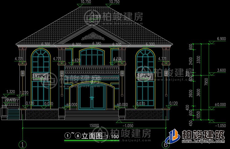 二層簡歐風格農(nóng)村小別墅設(shè)計圖紙BZ260-簡歐風格