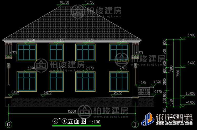 二層簡歐風格農(nóng)村小別墅設(shè)計圖紙BZ260-簡歐風格