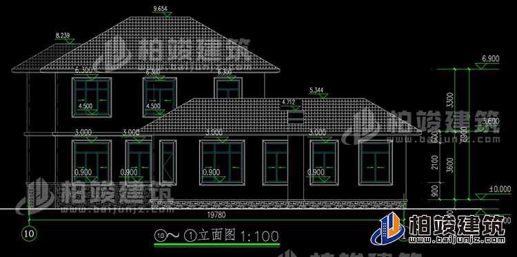 二層簡歐農村別墅帶雙車庫施工效果圖紙全套 造價30萬BZ263-簡歐風格