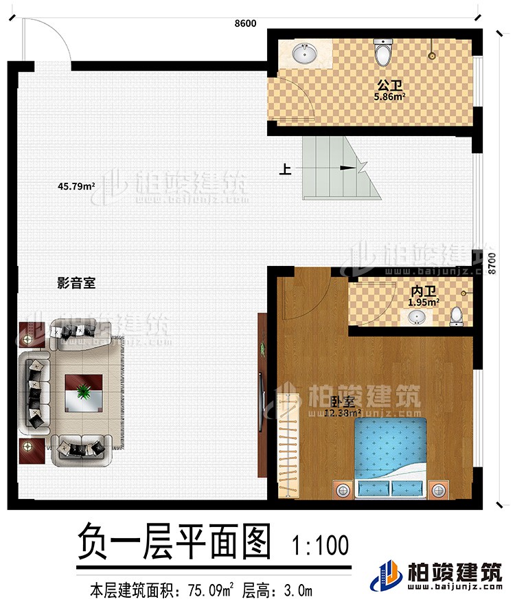 地下室：影音室、公衛(wèi)、臥室、內(nèi)衛(wèi)