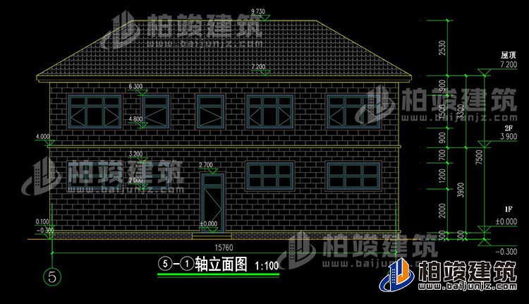 農(nóng)村二層帶商鋪住宅圖 15X16米BZ2591-簡歐風(fēng)格