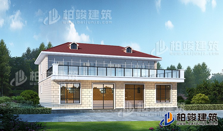 農(nóng)村二層帶商鋪住宅圖 15X16米BZ2591-簡歐風(fēng)格