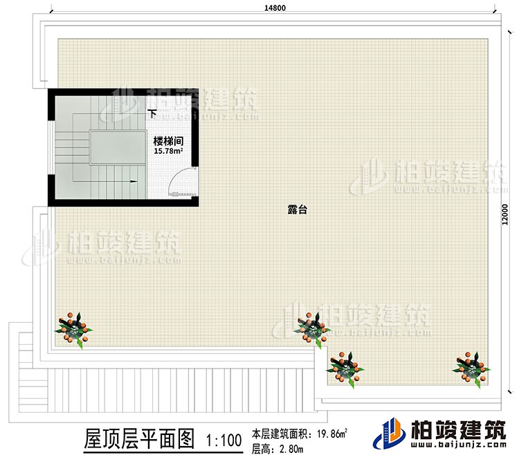 屋頂：樓梯間、露臺